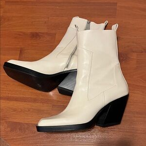 Zara Cream Ankle Booties